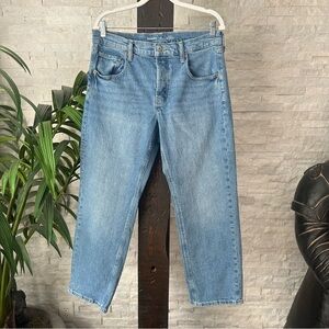 OLD NAVY Mid Rise Slouchy Button Fly Blue Jeans Size 4 Petite